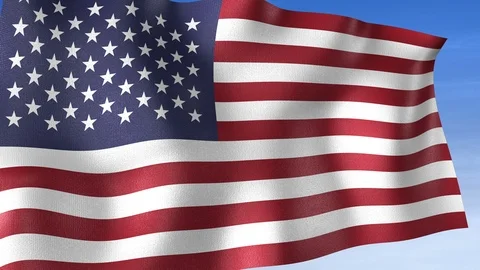 USA Flag - 3 Angles with Masks [3WaveSeries] Stock Footage 104584335