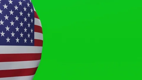 USA flag American flag unfolding waving on green screen alpha transition 3d R Stock Footage