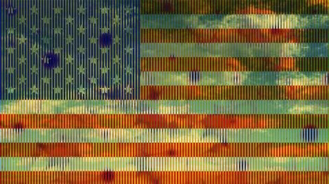 Usa flag and clouds design Stock Illustration