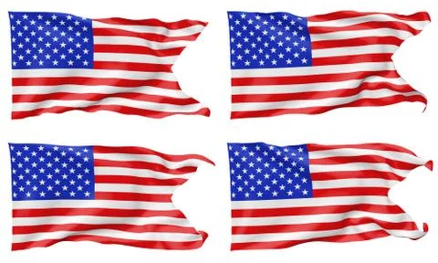 USA flag with angle set. Stock Illustration
