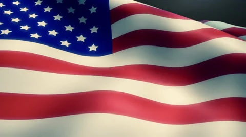 USA Flag Animation Loop Stock Footage 38006536