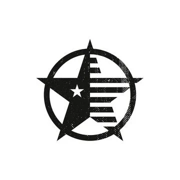USA flag army star Stock Illustration
