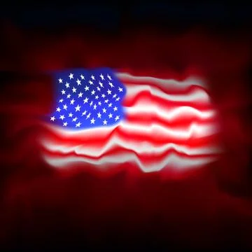 USA flag background. Abstract flag usa on red background. American poster design Stock Illustration