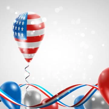USA flag on balloon Stock Illustration
