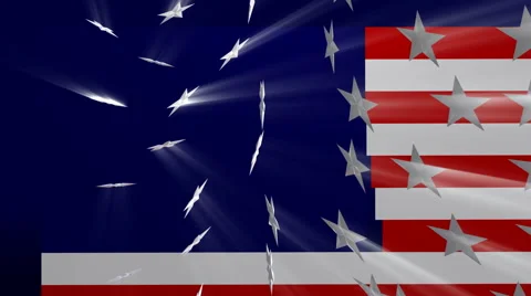 USA flag banner animation Stock Footage 57273502
