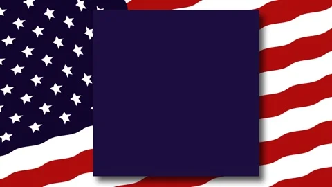 USA Flag Banner Background. Waving American Patriotic Frame for Text and Ti.. Stock Footage 318410675