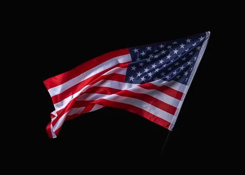USA flag on a black background. Stock Illustration