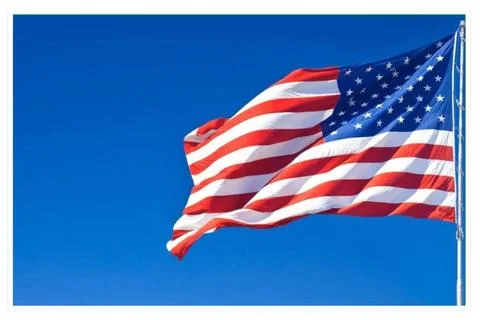 USA Flag Blue Background Illustrazione stock