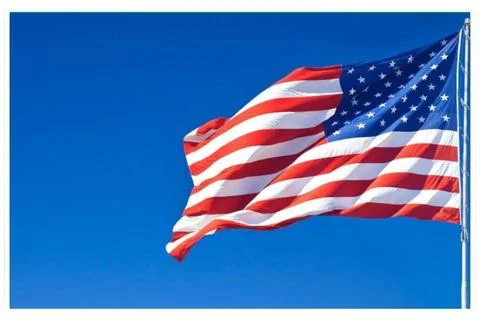 USA Flag Blue Background Illustrazione stock