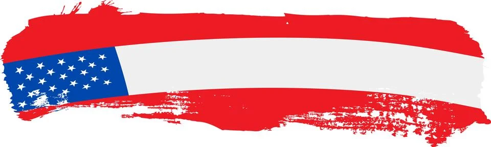 USA flag brush element, vector illustration on a white background Stock Illustration