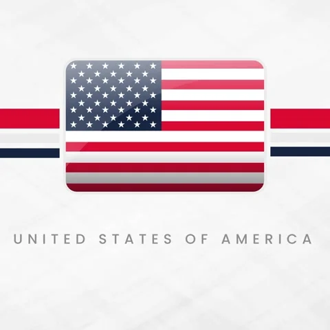 USA Flag Button Animation, Waving United States of America Stars and Stripe.. Video stock 332067768
