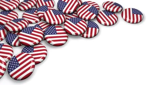 USA Flag Button Badges Illustrazione stock