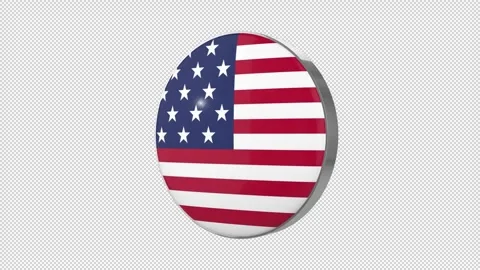 USA Flag Button flip loop Stock Footage 297269241
