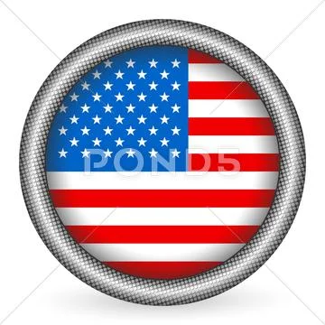 Usa flag button Stock Illustration