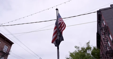 USA flag in city Stock-Footage 127126054