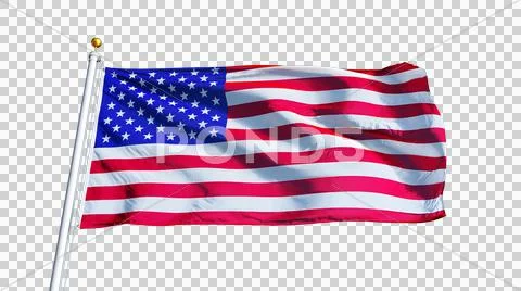 USA flag, close up, isolated with alpha channel Stock Photos
