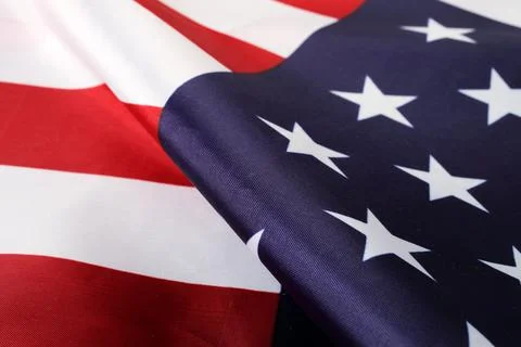 USA flag close-up, selective focus Foto stock