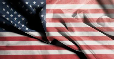 USA flag. Closeup of United States of America Rippled Waving Flag Stock Photos