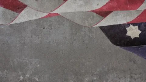 Usa Flag Clouds and star on concrete Stock Illustration