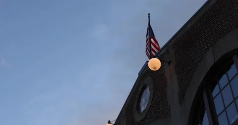 USA flag with clouds behind it Stock-Footage 165263685