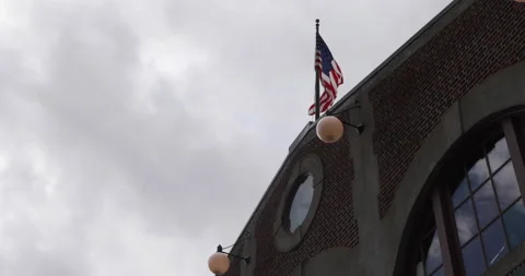 USA Flag with clouds Stock Footage 165264325