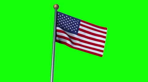 USA flag convert to 100 dollar flag in greenscreen background Video stock 46876711
