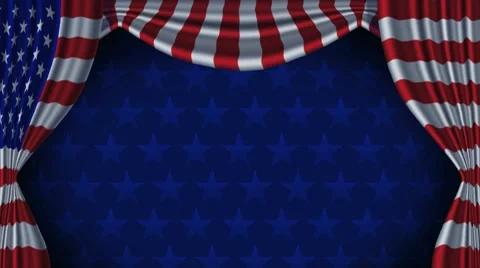 USA Flag Curtain Background Animation Loop With Alpha Vídeo Stock 7744581