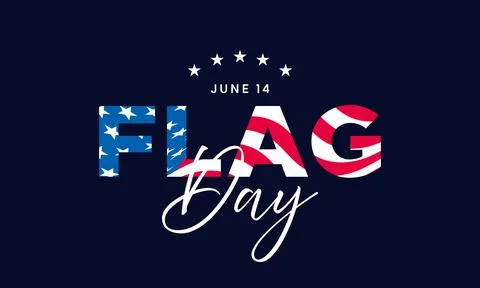 USA Flag Day typography design, American Flag Day text logo Illustrazione stock