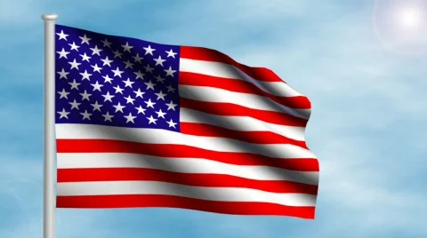 USA flag - digital animation Stock Footage 116225