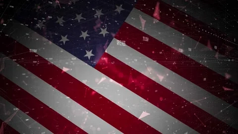 Usa flag with digital computer generated numbers and abstract details background Stock Footage 148725051