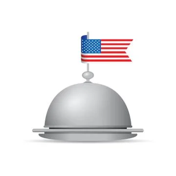 Usa flag dinner platter Illustrazione stock