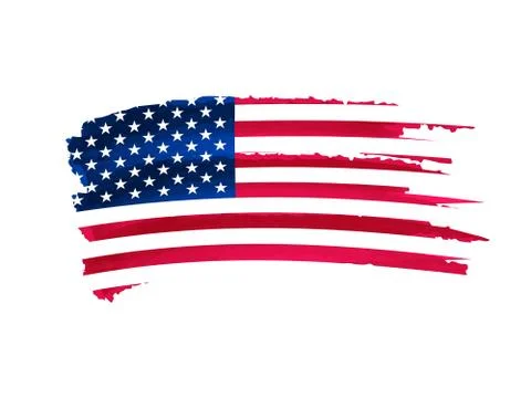 Usa flag drawing Stock Illustration