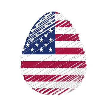 Usa flag in easter egg Stock Illustration
