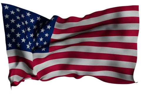 USA flag with fabric texture. 3D remder. Stock Illustration