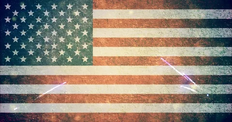 USA flag with fireworks Stock Footage 91212368