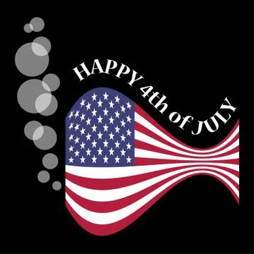 USA flag as a fish with bubbles Stock Illustration