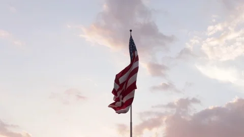 USA FLAG Stock Footage 129634803