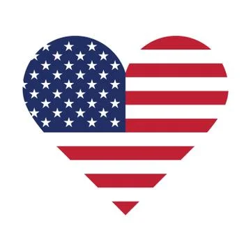 The USA flag in the form of a heart Stock Illustration