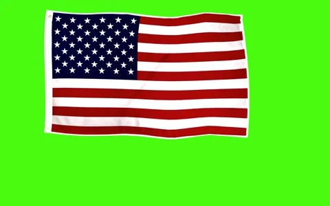 USA Flag - green screen Video stock 138956246