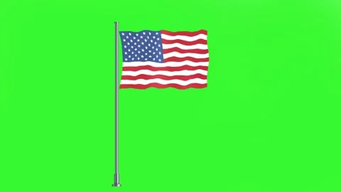 USA flag green screen Stock Footage 314676807