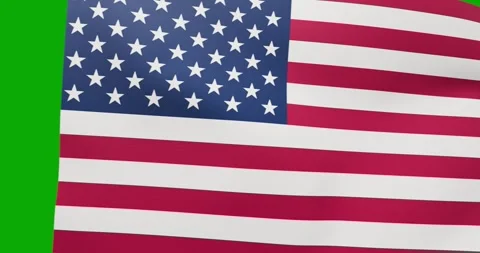 USA flag on green screen. Video transition 库存影片 331670356