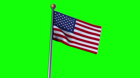 USA flag on greenscreen Video stock 46877092