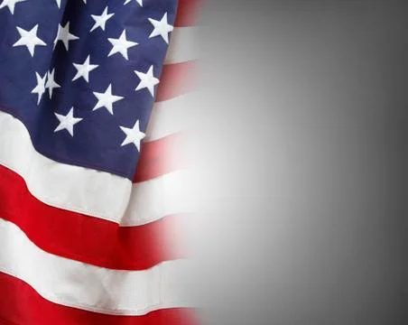 USA flag on grey background Stock Photos