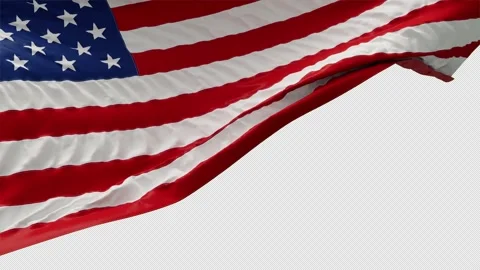 USA Flag On Half Frame Stock Footage 195243889