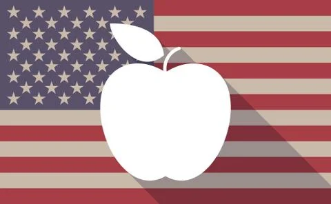 USA flag icon with a fruit Stock Illustration