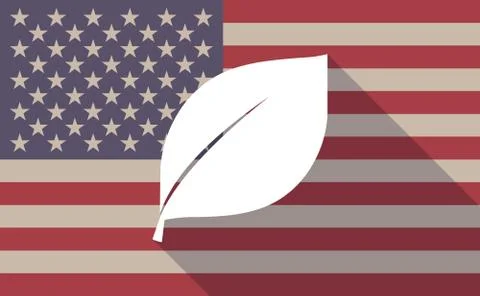 USA flag icon with a leaf Stock Illustration