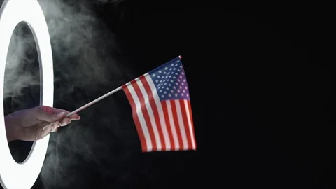 Usa flag independence day hand american symbol Stock Footage 172944376
