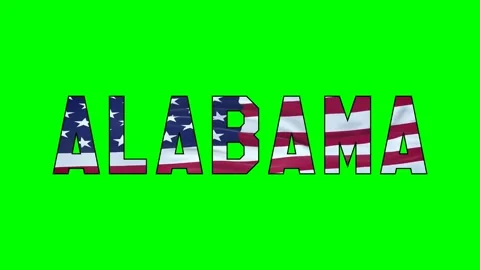 Usa flag inside Alabama text video Stock Footage 307481616
