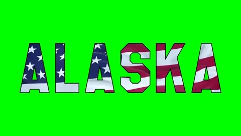 Usa flag inside Alaska text video Stock Footage 307614786