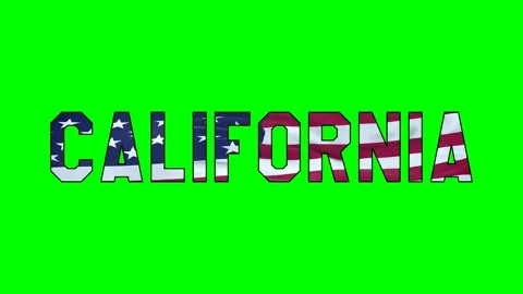 Usa flag inside California text video Stock Footage 307631824